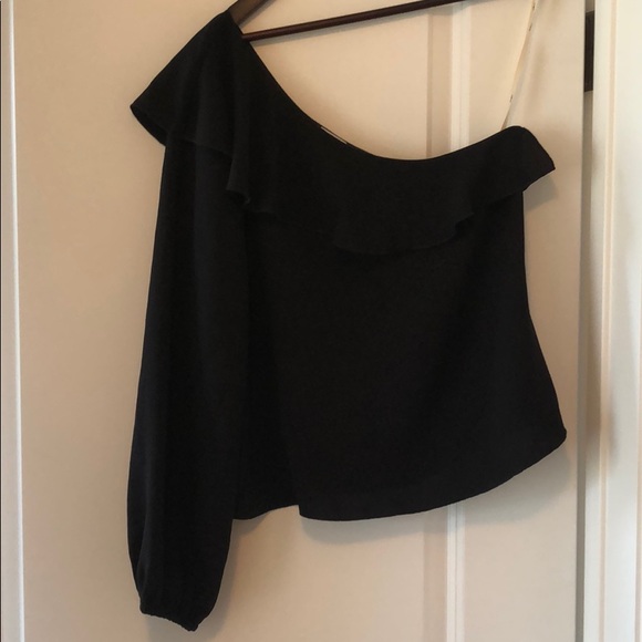 Aritzia Wilfred, black, one shoulder blouse - Picture 3 of 4
